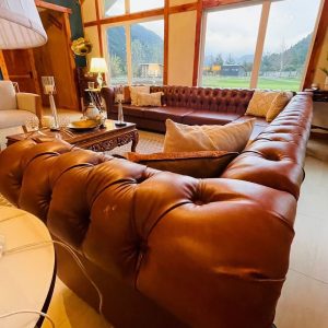 Sofá Capitoné 6 Cuerpos en L PU Habano