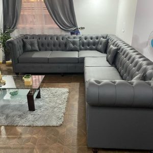 Sofá en L 6 Cuerpos Capitoné en PU