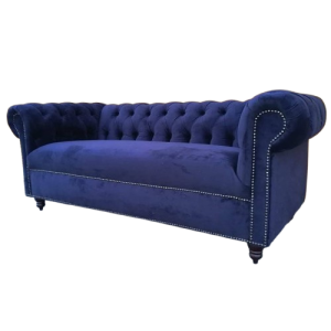 Sofá Capitoné de 3 Cuerpos Azul eléctrico