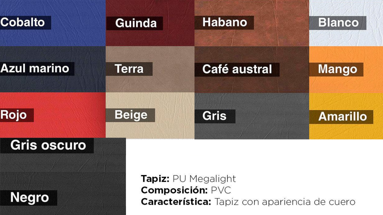 catalogo colores tela PU