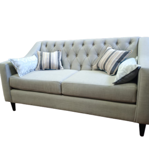 Sofá 3 Cuerpos Respaldo Capitoné Beige